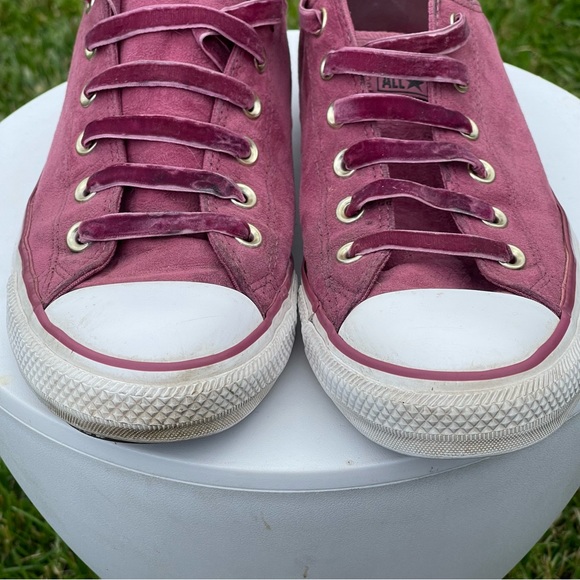 Converse Shoes Womens Size 10 Mens 8 All Star Red Maroon Suede Lace Up - Picture 5 of 12